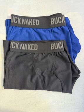 Duluth Trading Buck Naked Boxer Briefs 2-Pack Men’s Large Blue & Black NWOT